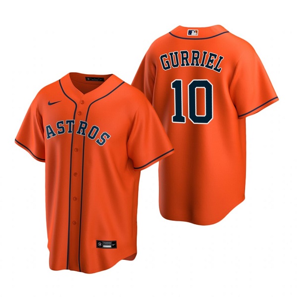 Men's Houston Astros #10 Yuli Gurriel Orange Cool Base Stitched Jersey Men's Houston Astros #10 Yuli Gurriel Orange Cool Base Stitched Jersey